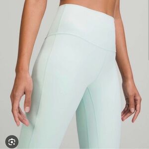 Lululemon High Rise Align Cropped Leggings Delicate Mint Size:8